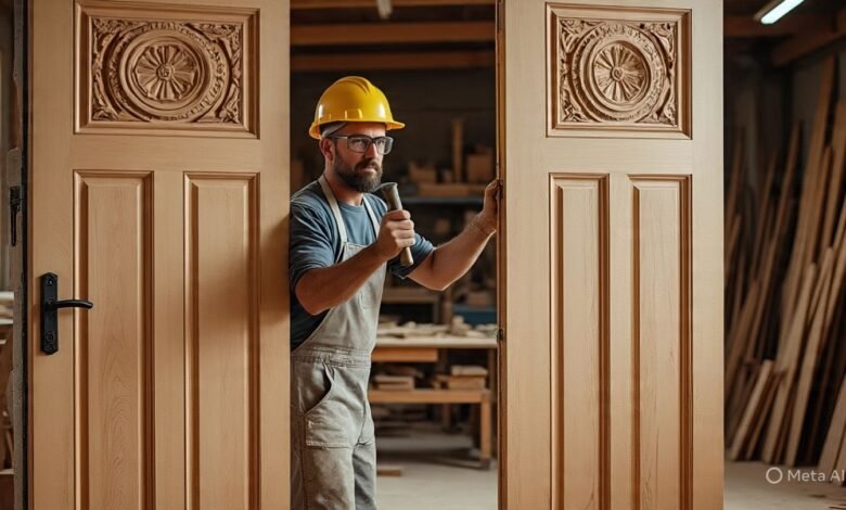 تفصيل أبواب خارجية بالمندق 0567625734 1 تفصيل أبواب خارجية بالمندق