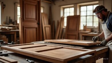 تفصيل أبواب خشب طبيعي بالدمام